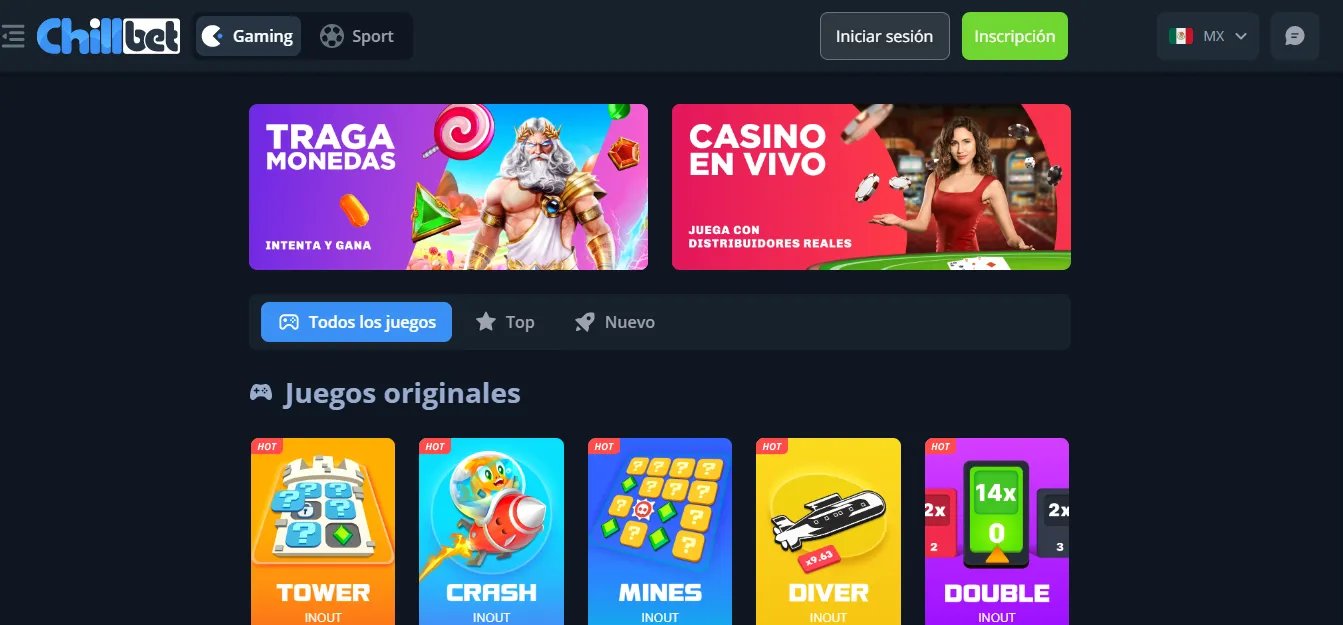 Juegos de Casino Chill Bet